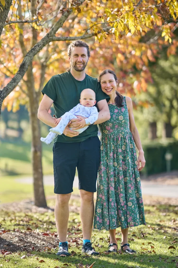 parents walking with baby at Fagan Park