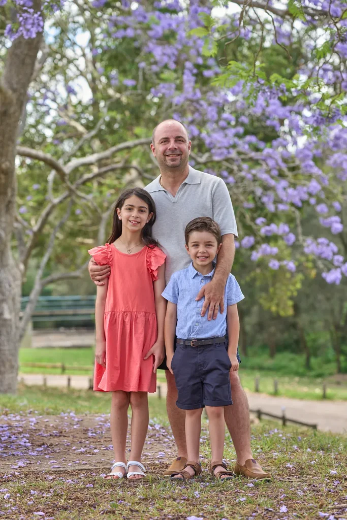 A father and his children at Parramatta Park