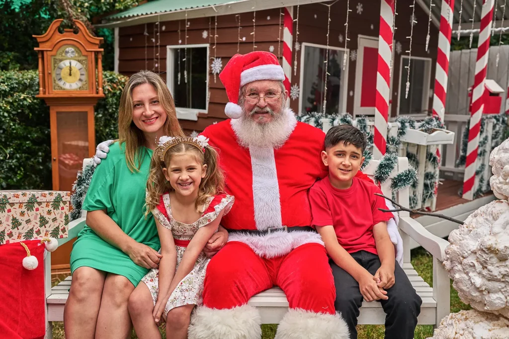Mother sits with Santa, Mount Colah Hornsby