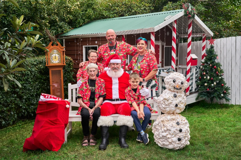 Extended family gathers with Santa, Mount Colah Hornsby